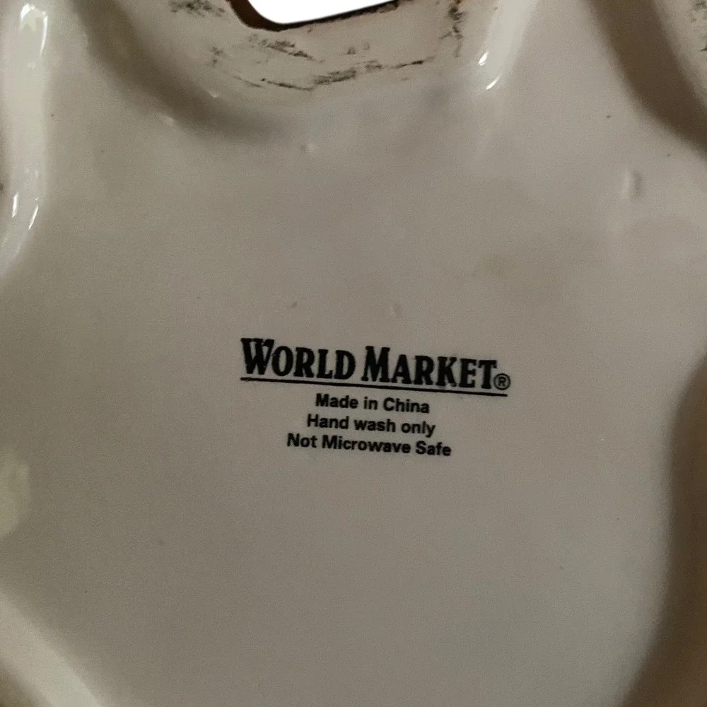 World Market Brown Bear Cookie Jar Ceramic Plaid Scarf Figural Canister Rustic
